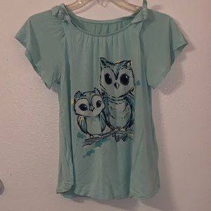 Size 16 light blue owl shirt